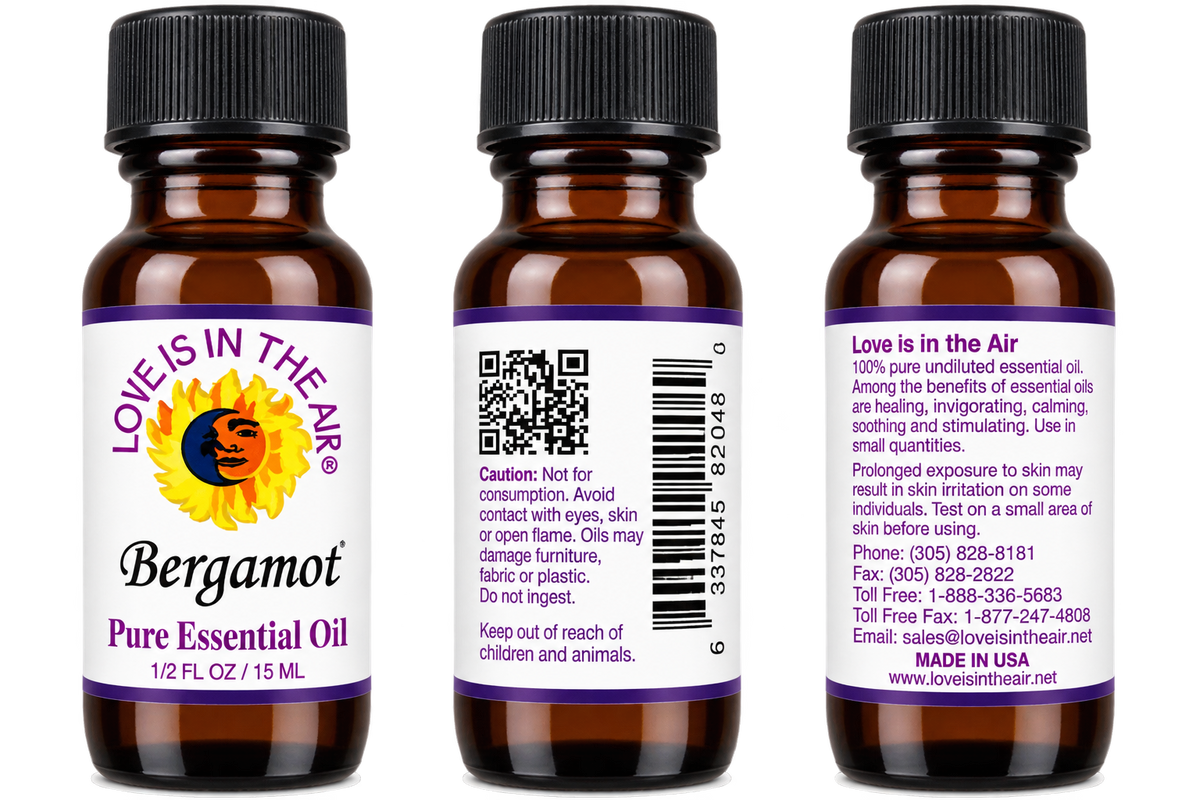 Bergamot Pure Essential Oil 15 mL by Love Is In The Air - three views